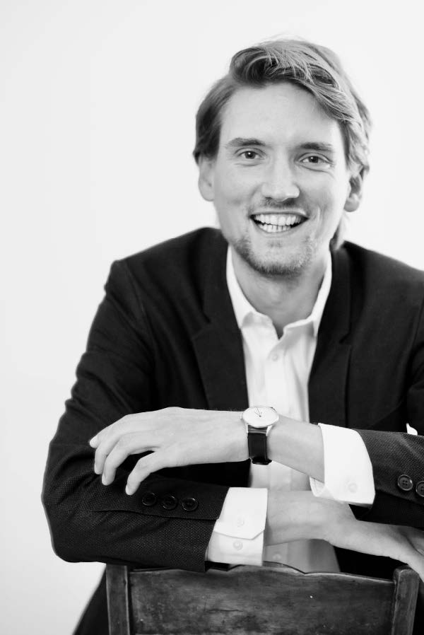 Black and white portrait of Florian Egli